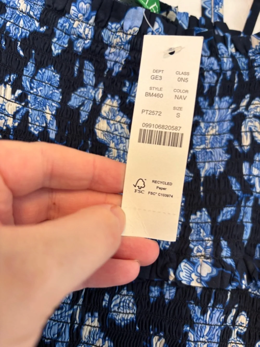 J.Crew Blue Floral Smocked Maxi Dress Size Small NWT Cottagecore Summer